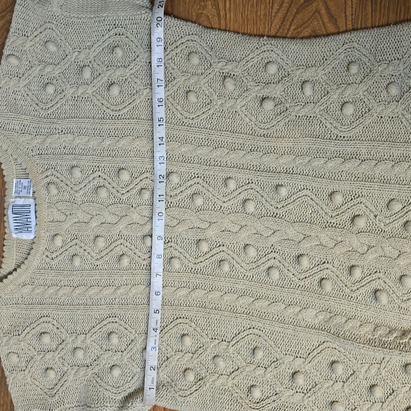 Yamamoto Cable Knit Bobble Sweater Cozy Cottagecore Cabincore Chunky Pullover M - Picture 5 of 8